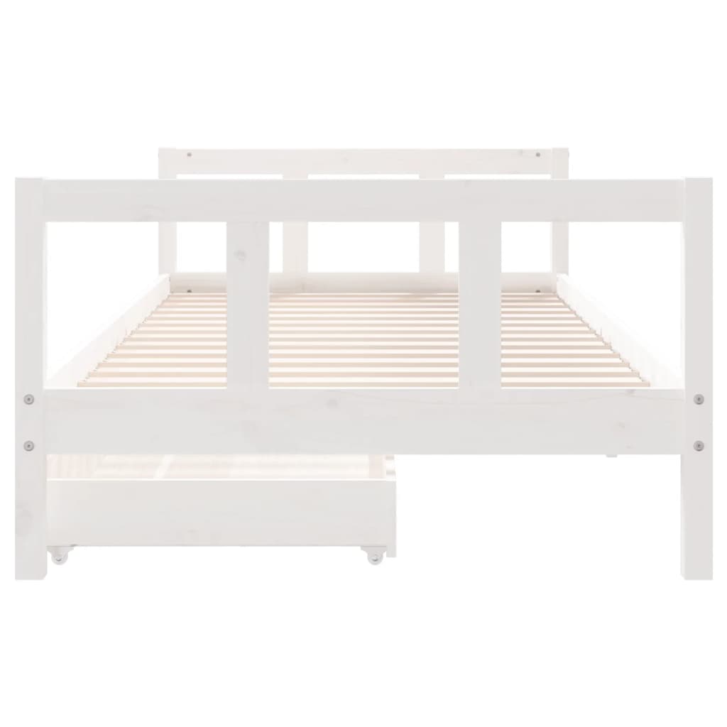 Giroletto Bambini con Cassetti Bianco 90x200cm Massello di Pino - homemem39