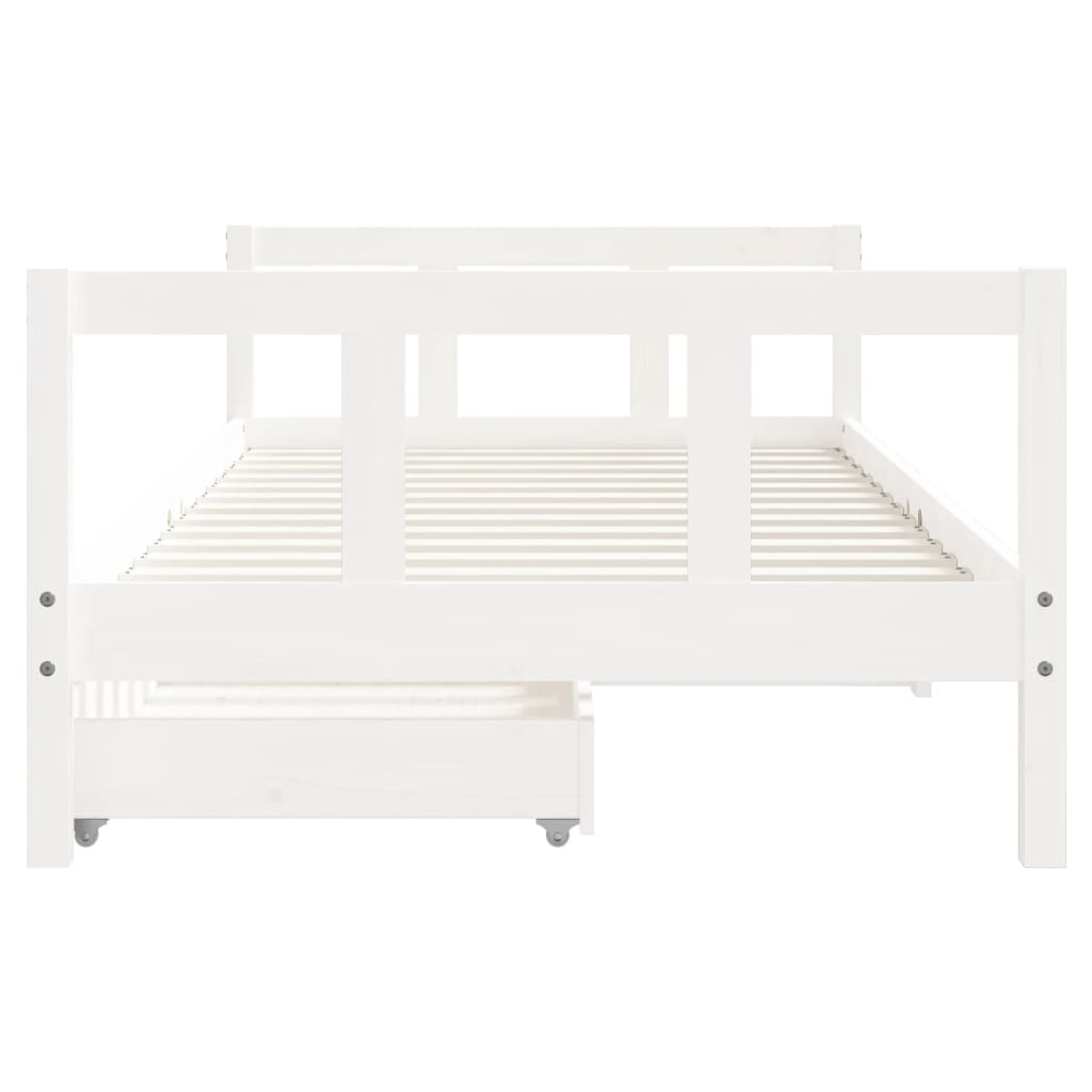 Giroletto Bambini con Cassetti Bianco 90x190 cm Massello Pino - homemem39