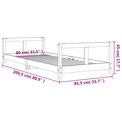 Giroletto per Bambini Bianco 80x200cm in Legno Massello di Pino - homemem39