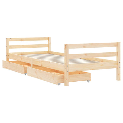 Giroletto Bambini con Cassetti 80x200 cm Legno Massello di Pino - homemem39