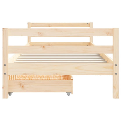 Giroletto Bambini con Cassetti 80x200 cm Legno Massello di Pino - homemem39