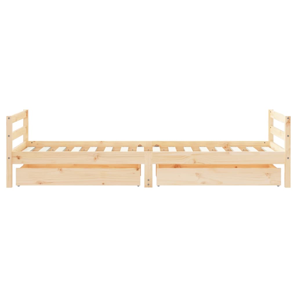 Giroletto Bambini con Cassetti 80x200 cm Legno Massello di Pino - homemem39