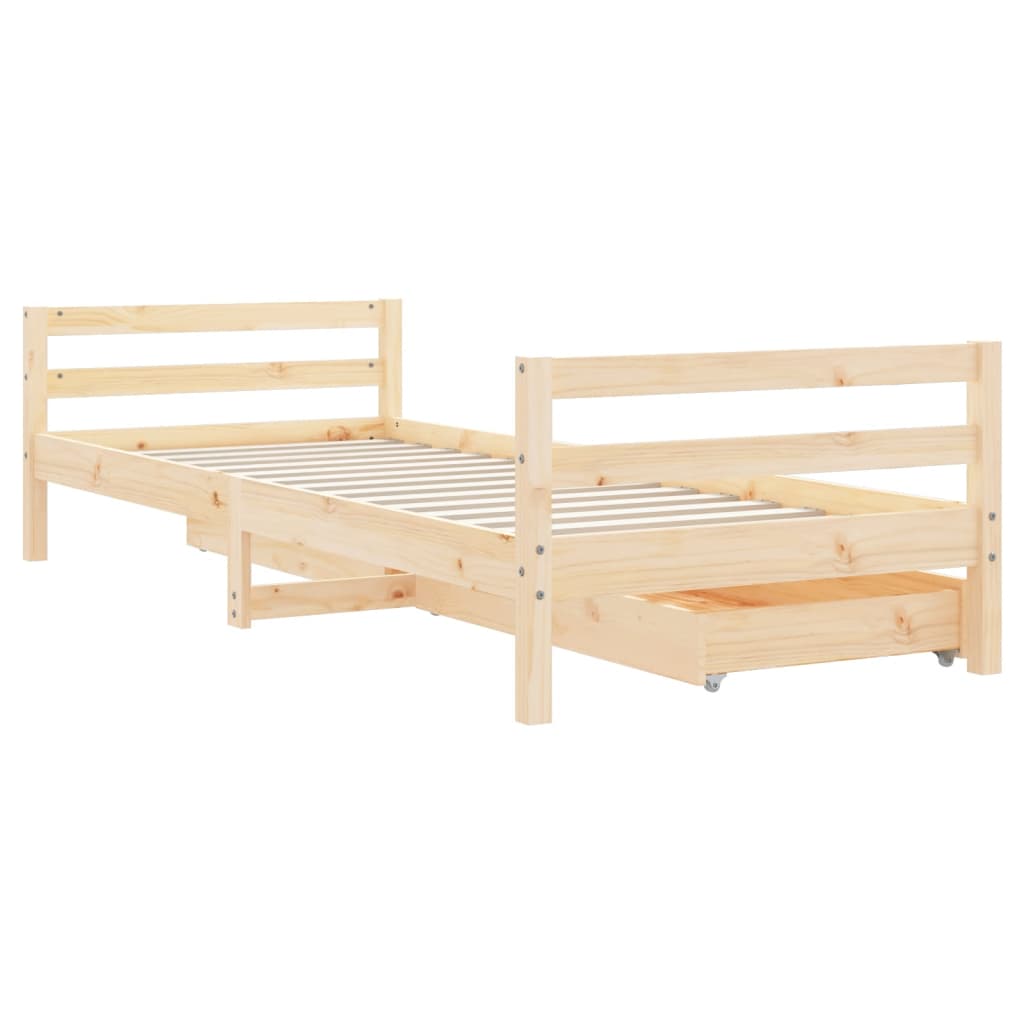 Giroletto Bambini con Cassetti 80x200 cm Legno Massello di Pino - homemem39