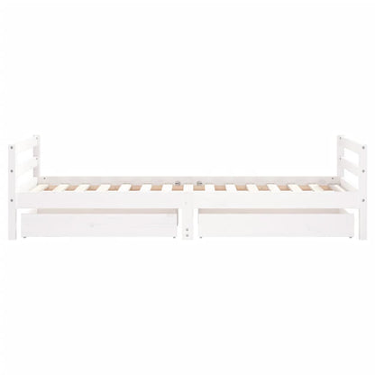 Giroletto Bambini con Cassetti Bianco 90x190 cm Massello Pino - homemem39