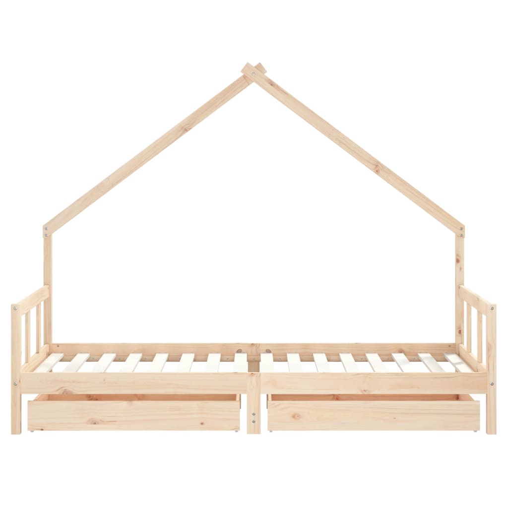 Giroletto Bambini con Cassetti 90x200 cm Legno Massello di Pino - homemem39