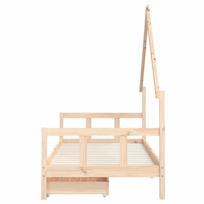 Giroletto Bambini con Cassetti 90x200 cm Legno Massello di Pino - homemem39