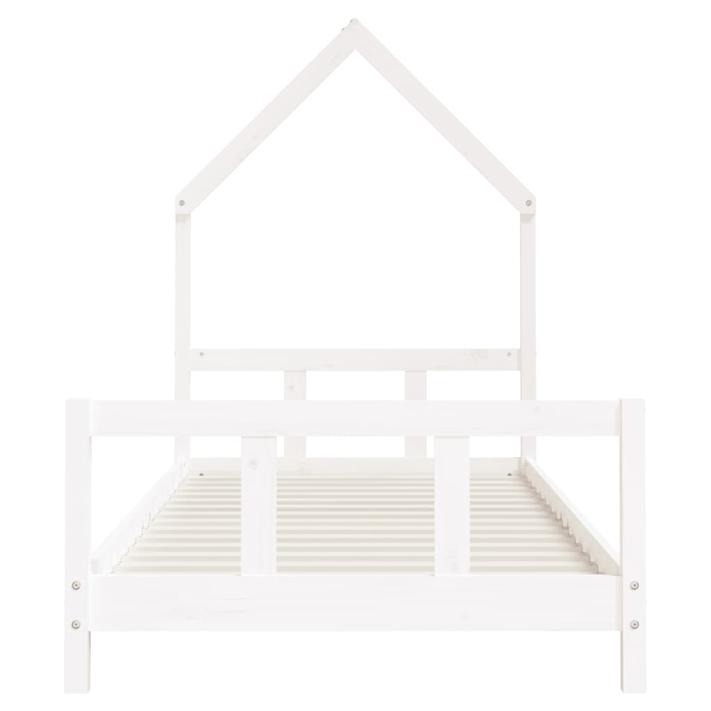 Giroletto per Bambini Bianco 90x190cm in Legno Massello di Pino - homemem39