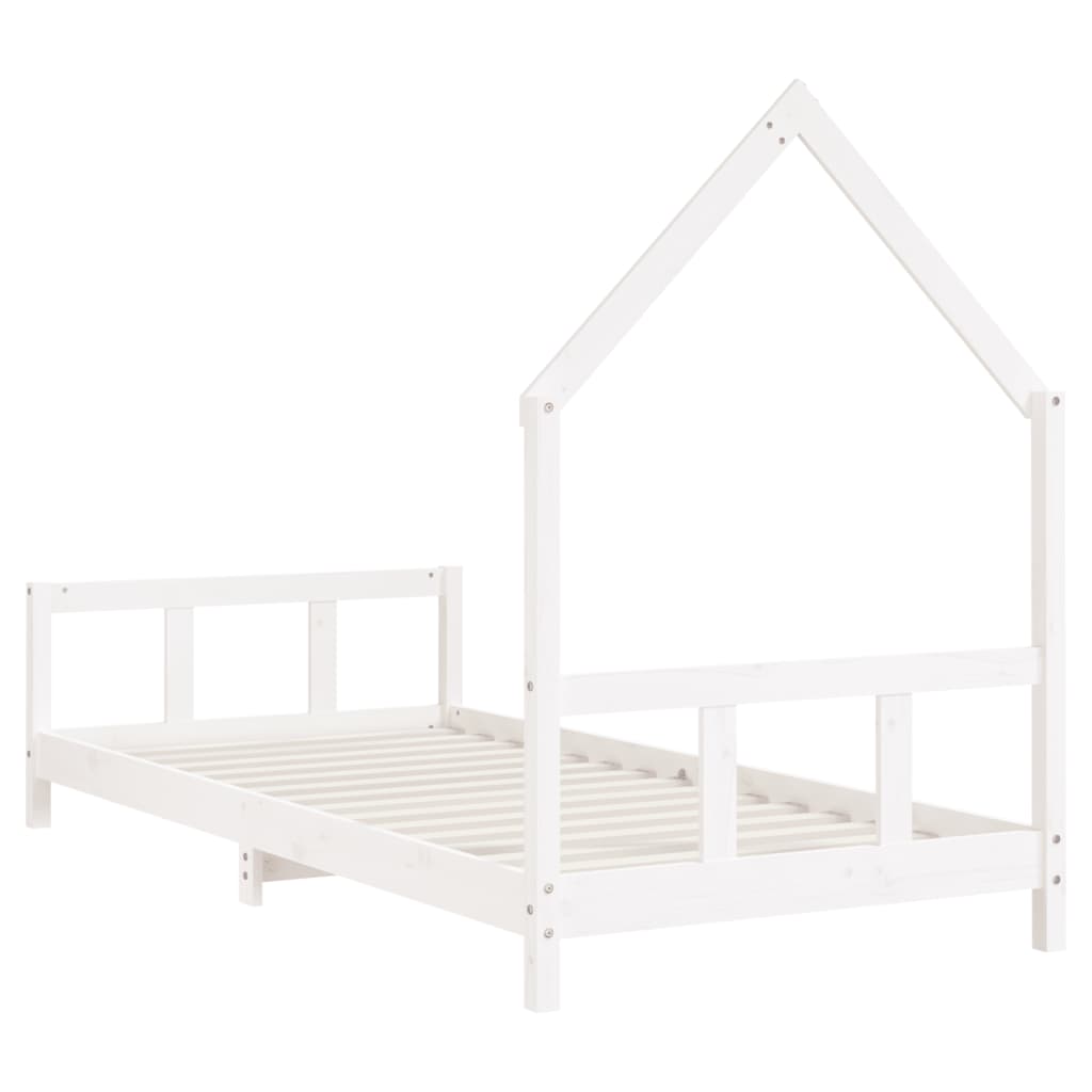 Giroletto per Bambini Bianco 90x190cm in Legno Massello di Pino - homemem39