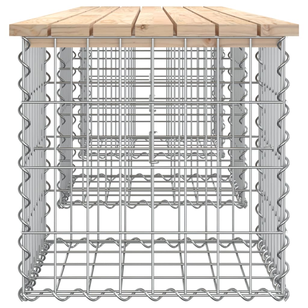 Panca Giardino Design Gabbione 203x44x42 cm Legno Massello Pino - homemem39