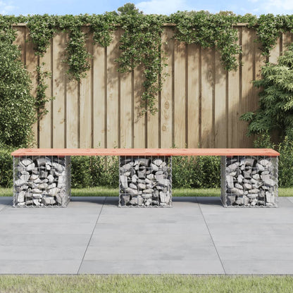 Panca da Giardino Design Gabbione 203x44x42 cm Massello Douglas - homemem39