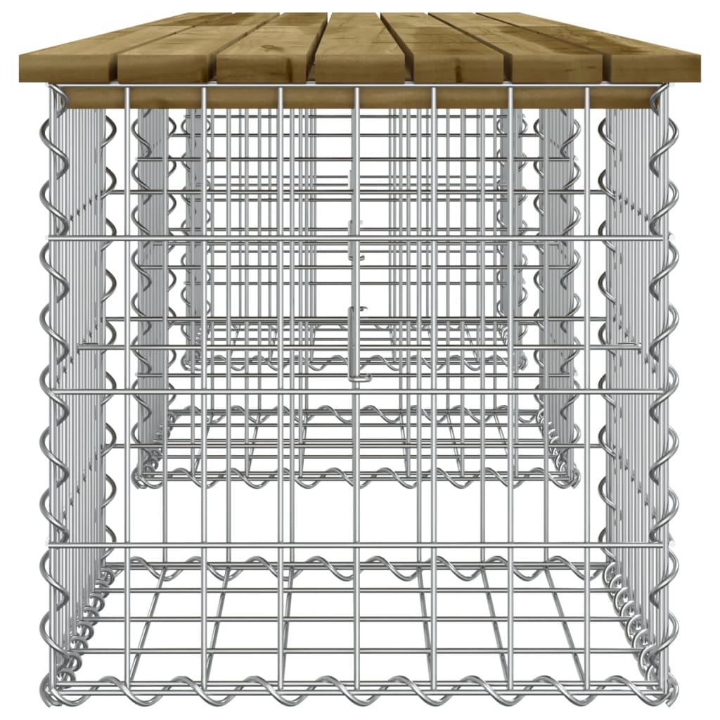 Panca da Giardino Design Gabbione 203x44x42 cm Pino Impregnato - homemem39