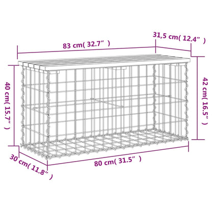 Panca da Giardino Design Gabbione 83x31,5x42cm Massello Douglas - homemem39