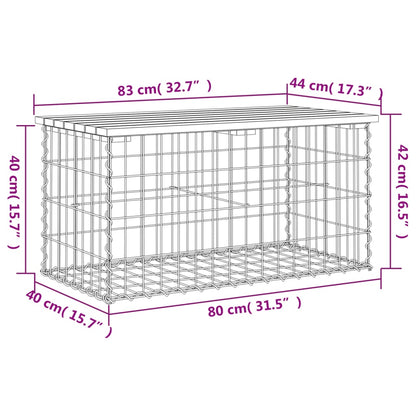 Panca da Giardino Design Gabbione 83x44x42 cm Pino Impregnato - homemem39