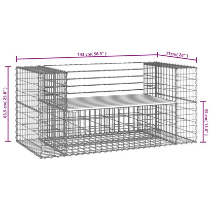 Panca Giardino Design Gabbione 143x71x65,5 cm Massello Douglas - homemem39