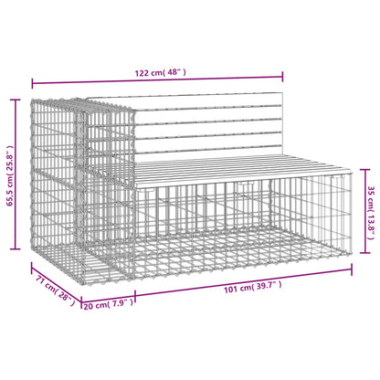 Panca Giardino Design Gabbione 122x71x65,5 cm Massello di Pino - homemem39