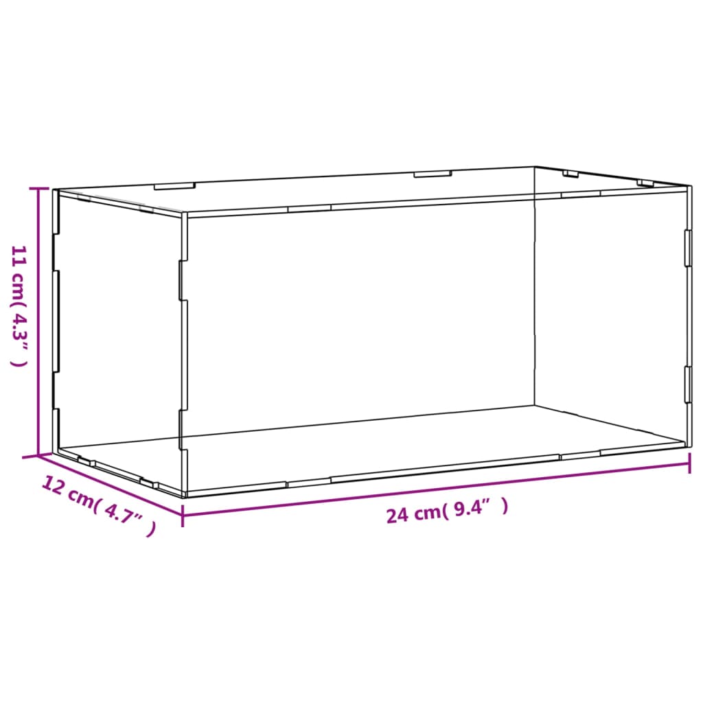 Scatola Espositiva Trasparente 24x12x11 cm in Acrilico - homemem39