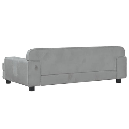 Divano per Bambini Grigio Chiaro 90x53x30 cm in Velluto - homemem39