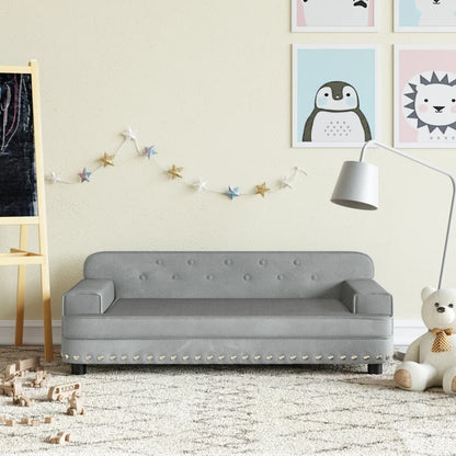 Divano per Bambini Grigio Chiaro 90x53x30 cm in Velluto - homemem39