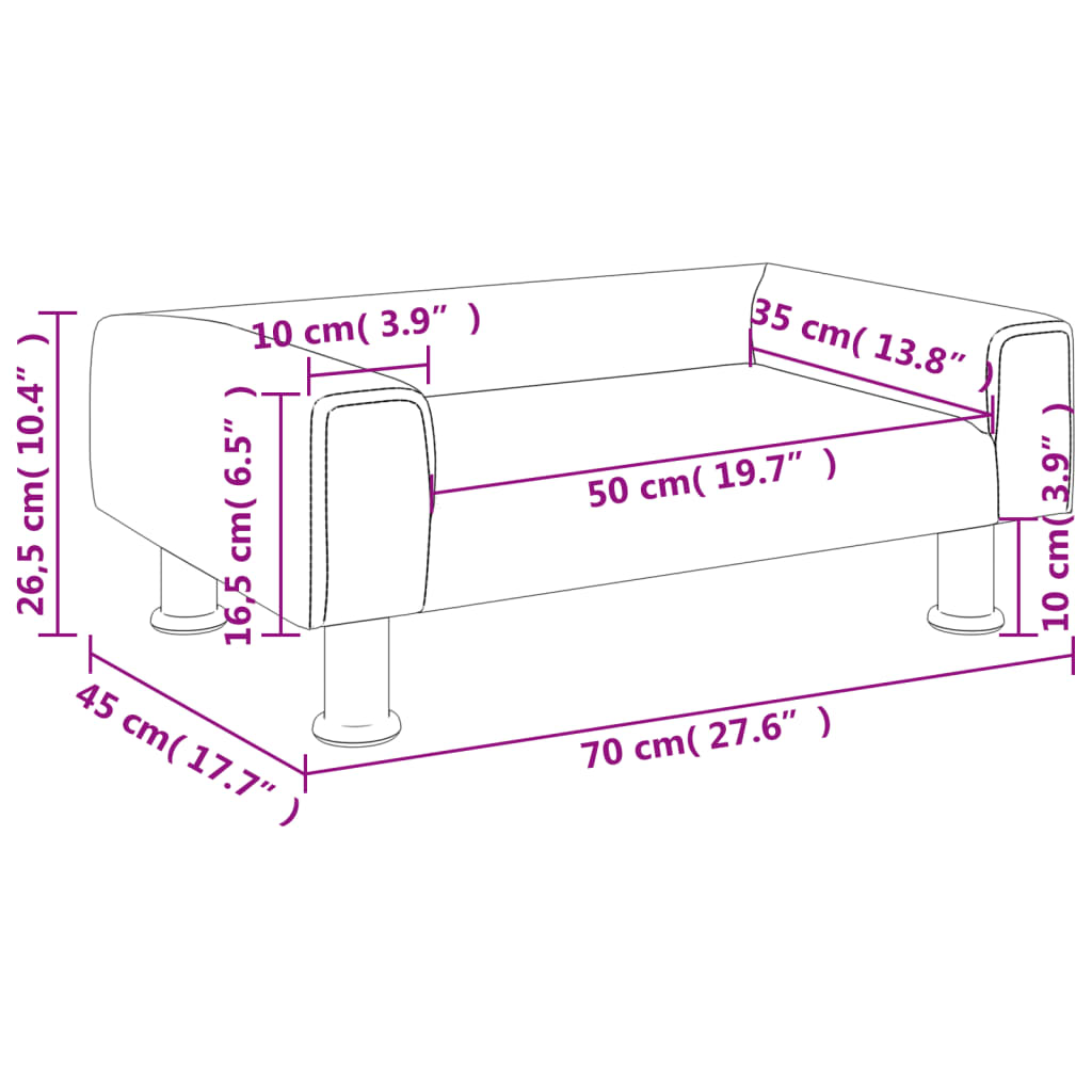 Divano per Bambini Grigio Chiaro 70x45x26,5 cm in Velluto - homemem39