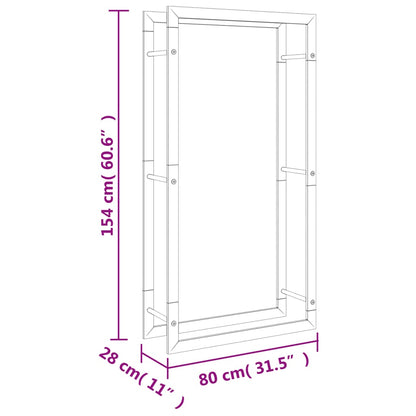 Portalegna 80x28x154 cm in Acciaio Inossidabile - homemem39