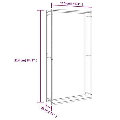 Portalegna 110x28x214 cm in Acciaio Inossidabile - homemem39