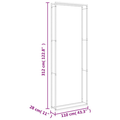 Portalegna 110x28x312 cm in Acciaio Inossidabile - homemem39