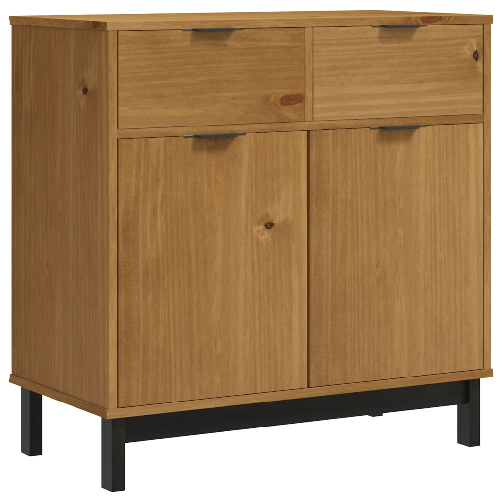 Credenza con Anta in Vetro FLAM 80x40x180 cm in Legno di Pino - homemem39