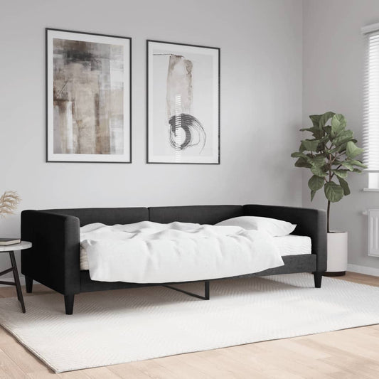 Divano Letto con Materasso Nero 100x200 cm in Tessuto - homemem39