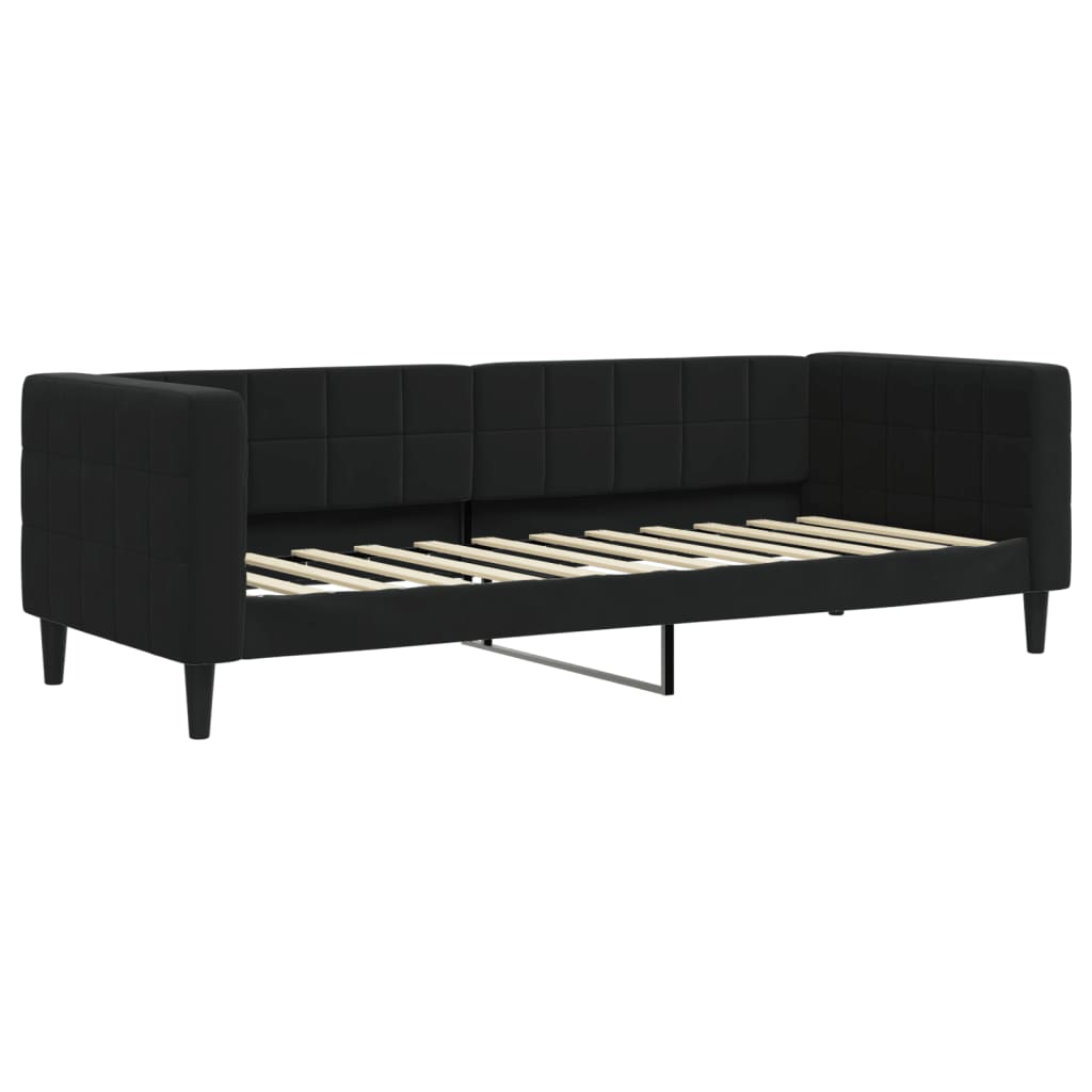 Divano Letto con Materasso Nero 80x200 cm in Velluto - homemem39