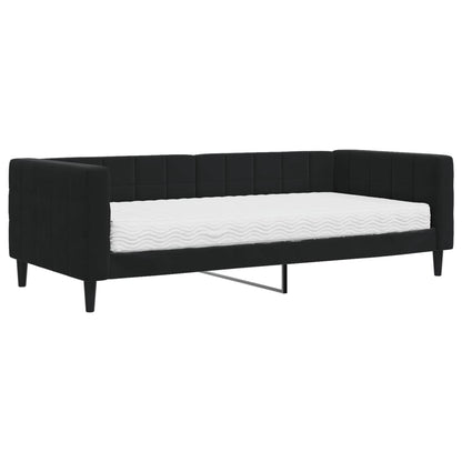 Divano Letto con Materasso Nero 90x200 cm in Velluto - homemem39