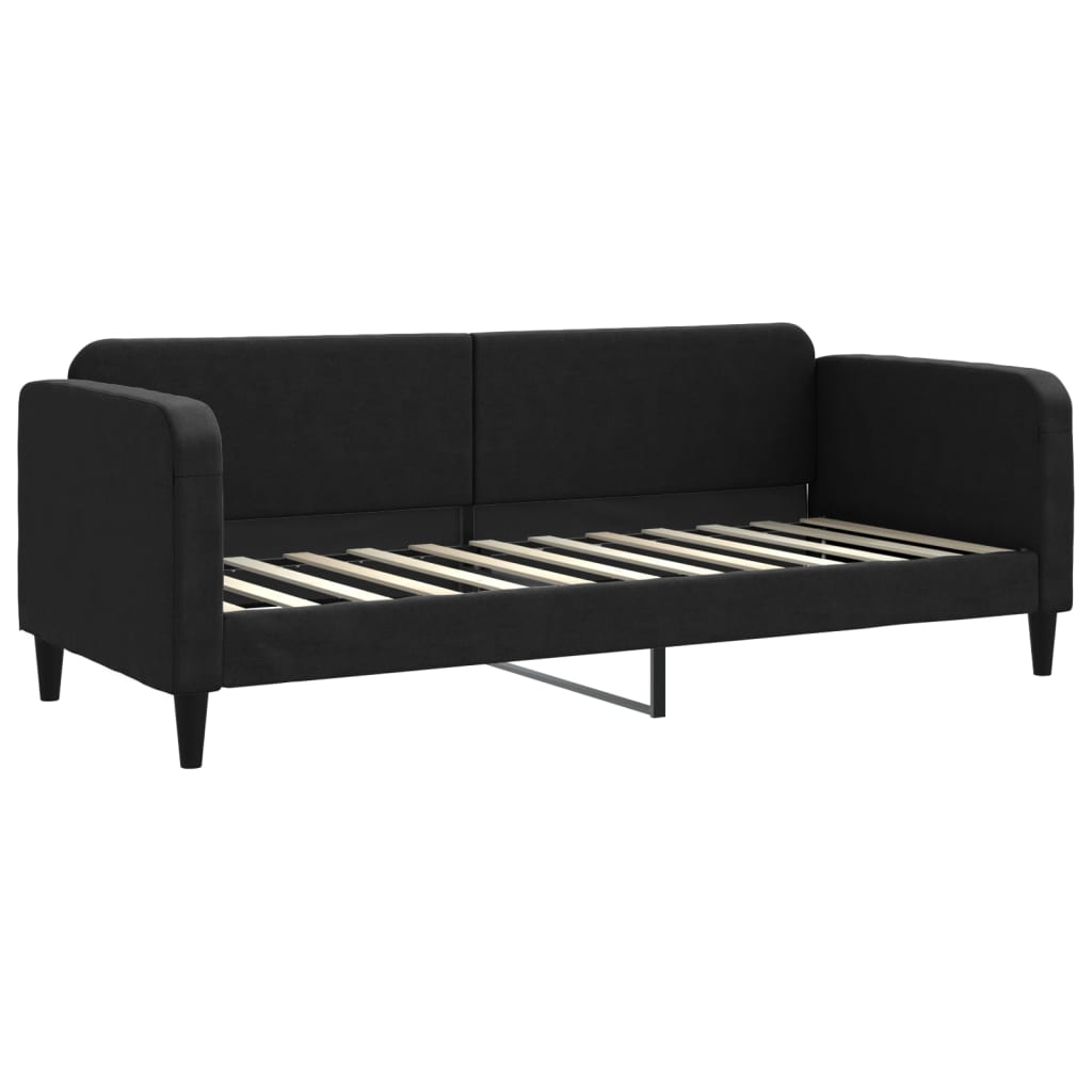 Divano Letto con Materasso Nero 80x200 cm in Tessuto - homemem39