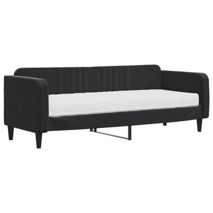 Divano Letto con Materasso Nero 80x200 cm in Velluto - homemem39