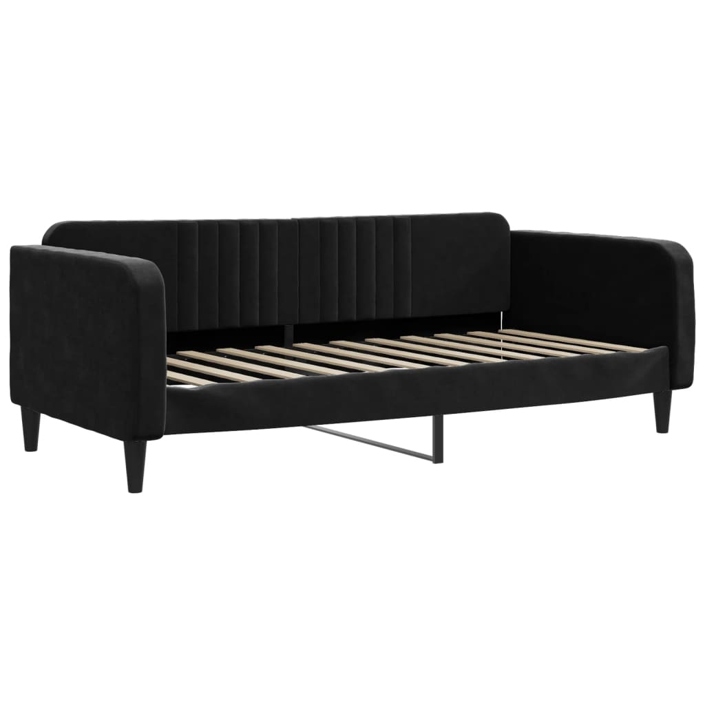 Divano Letto con Materasso Nero 90x200 cm in Velluto - homemem39