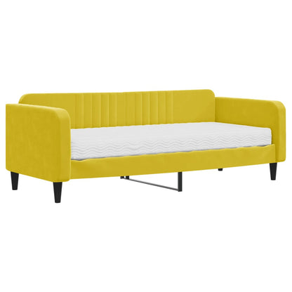 Divano Letto con Materasso Giallo 90x200 cm in Velluto - homemem39