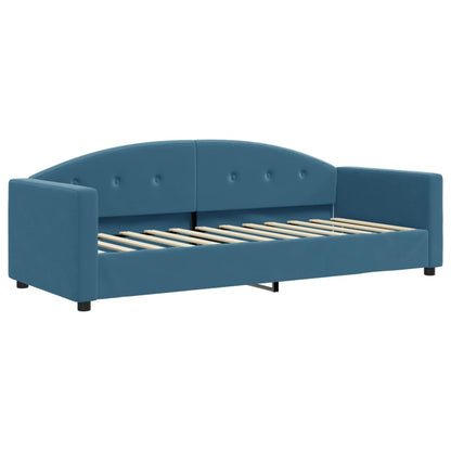 Divano Letto con Materasso Blu 80x200 cm in Velluto - homemem39