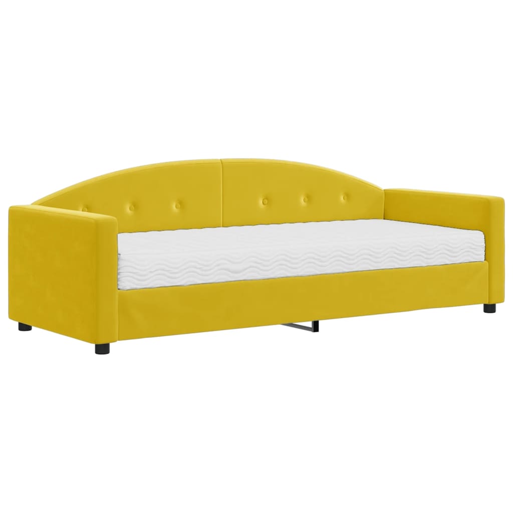 Divano Letto con Materasso Giallo 80x200 cm in Velluto - homemem39