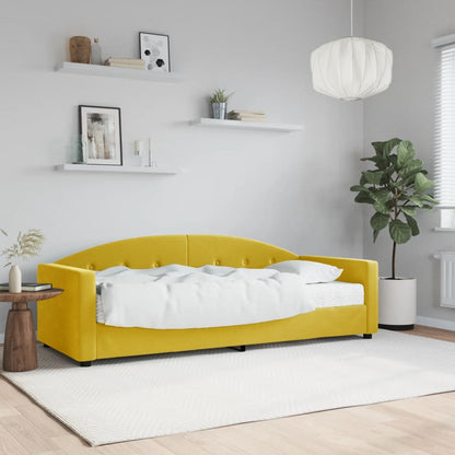 Divano Letto con Materasso Giallo 80x200 cm in Velluto - homemem39