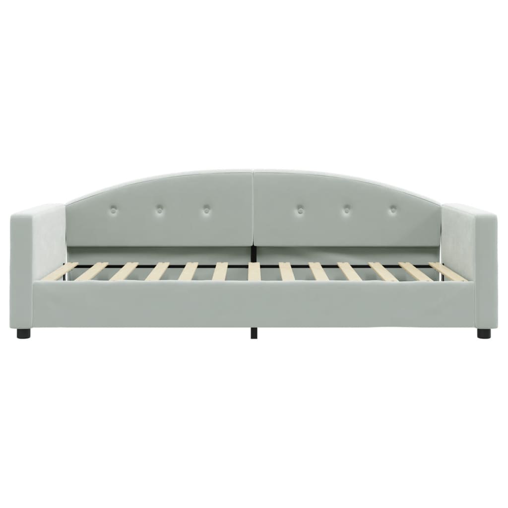 Divano Letto con Materasso Grigio Chiaro 90x200 cm in Velluto - homemem39