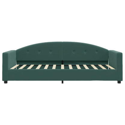 Divano Letto con Materasso Verde Scuro 90x200 cm in Velluto - homemem39