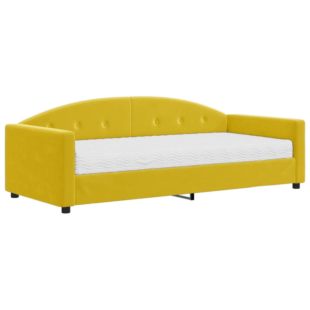 Divano Letto con Materasso Giallo 90x200 cm in Velluto - homemem39