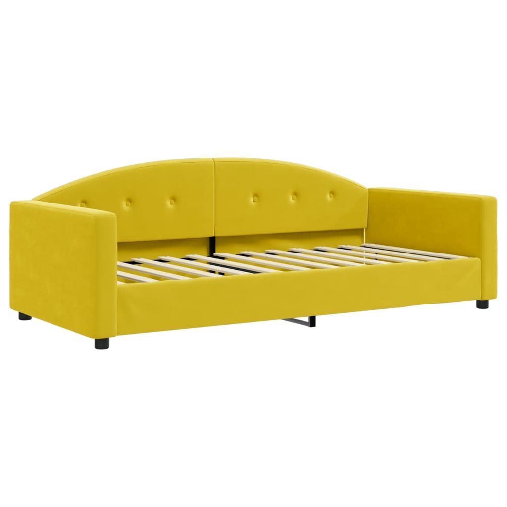 Divano Letto con Materasso Giallo 90x200 cm in Velluto - homemem39