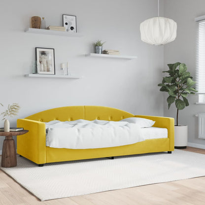 Divano Letto con Materasso Giallo 90x200 cm in Velluto - homemem39