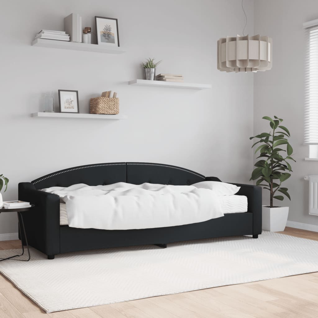 Divano Letto con Materasso Nero 80x200 cm in Tessuto - homemem39