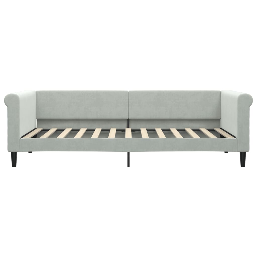 Divano Letto con Materasso Grigio Chiaro 90x200 cm in Velluto - homemem39