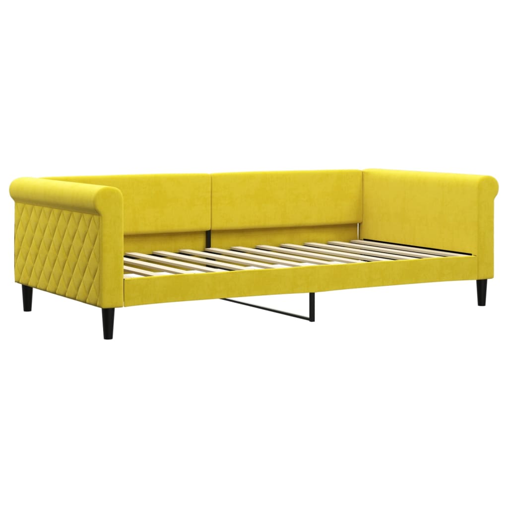 Divano Letto con Materasso Giallo 100x200 cm in Velluto - homemem39