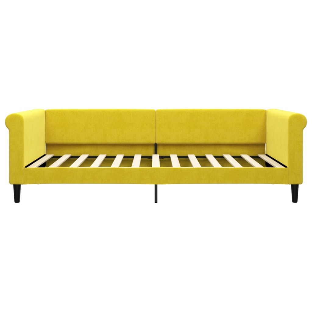 Divano Letto con Materasso Giallo 100x200 cm in Velluto - homemem39