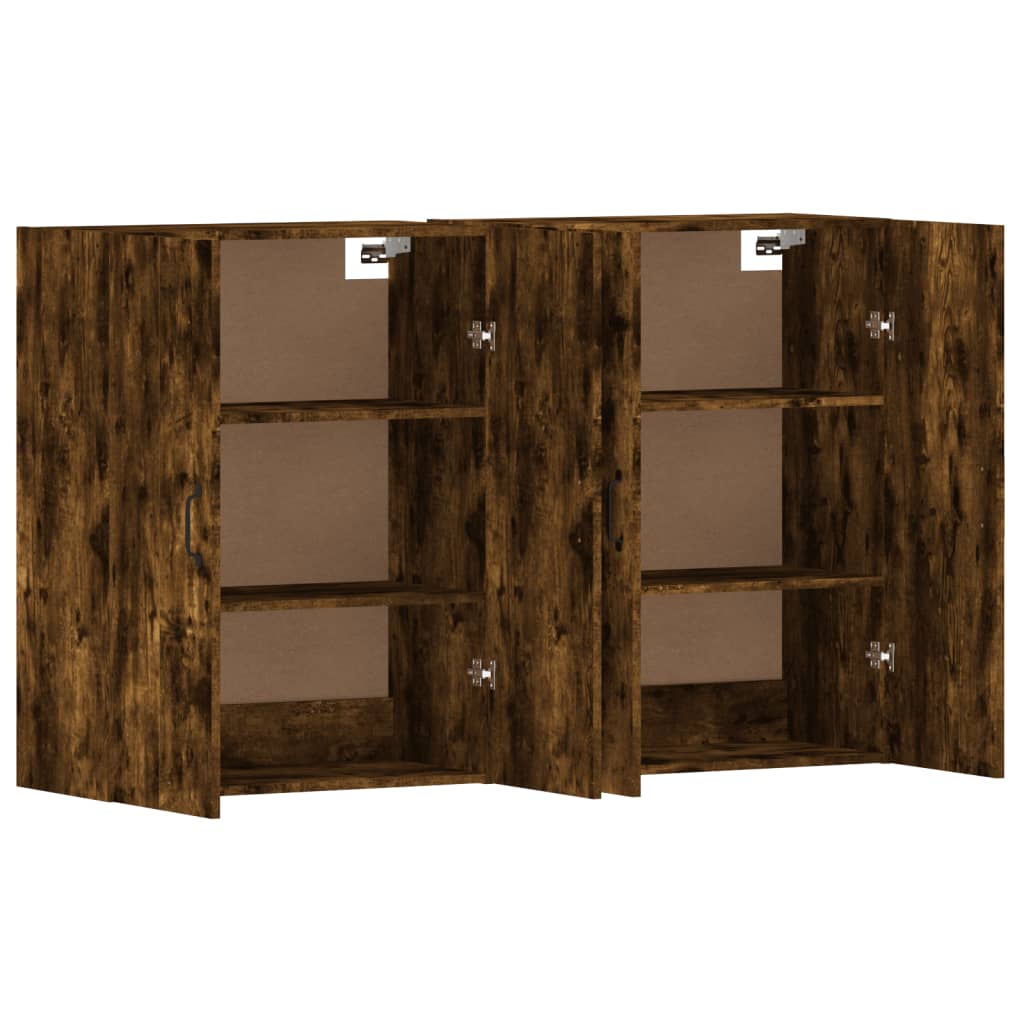 Armadietti a Parete 2 pz Rovere Fumo in Legno Multistrato - homemem39