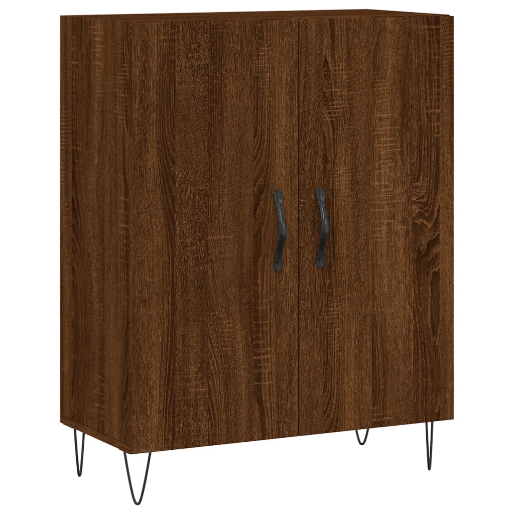 Credenza Rovere Marrone 69,5x34x180 cm in Legno Multistrato - homemem39