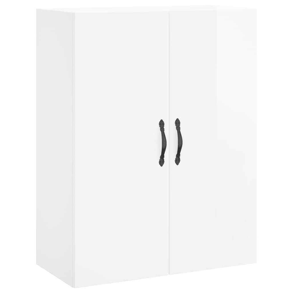 Credenza Bianco Lucido 69,5x34x180 cm in Legno Multistrato - homemem39