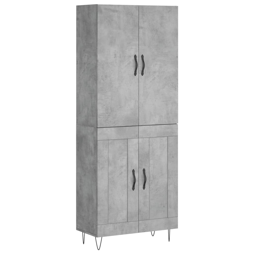 Credenza Grigio Cemento 69,5x34x180 cm in Legno Multistrato - homemem39